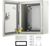 Caja de acero NEMA, de 10 x 8 x 6 pulgadas. Caja eléctrica de acero NEMA 4X, resistente al agua y al polvo (IP66). Caja de conexión eléctrica para uso en interiores y exteriores, con placa de montaje