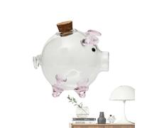 Caja de Ahorro de Dinero Clara - Contenedor de Banco de Monedas de Forma de Cerdo Transparente, Diseño Portátil | Regalo para para, Material Durable, emplacem