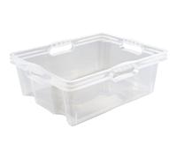 Caja de Almacenaje con Asas Integradas, Tamaño: L, 43 x 35 x 15 cm, 16 l, Transparente KEEEPER