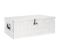 Caja De Almacenaje De Aluminio Plateado 90x47x33,5 Cm Vidaxl