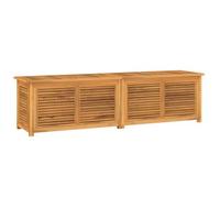 Caja De Almacenaje De Jardín Con Bolsa Teca Maciza 200x50x55 Cm Vidaxl