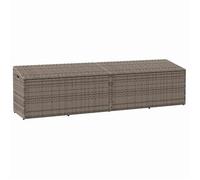 Caja De Almacenaje De Jardín Ratán Sintético Gris 220x50x58 Cm Vidaxl