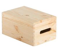 Caja de almacenaje de madera maciza de pino con tapa 14x30x20cm