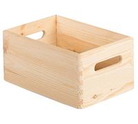 Astigarraga Caja de almacenaje de madera maciza de pino sin tapa 14x30x20 cm