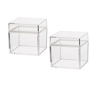 Caja de Almacenaje Transparente Cuadrada Ps Tapa, 2 Piezas