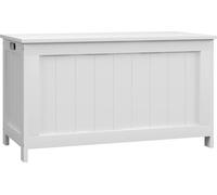 Caja de almacenamiento con tapa, color blanco - 81x40x46 centímetros - Ideal para salón y dormitorio