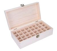 Caja de Almacenamiento de Aceites Esenciales de Madera con 32 Rejillas, Duradera y Segura, Perfecta para Organizar Aceites Esenciales y Gel de Uñas en Casa o SPA