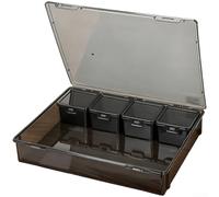 Caja de almacenamiento de herramientas de plástico con compartimentos para tornillos, clavos, sujetadores y pequeños componentes mecánicos (B)