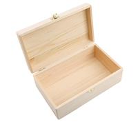 Caja de Almacenamiento de Madera, Cajas de Almacenamiento Decorativas con Cerradura, Caja de Madera sin Pintar de 10x6x4 con Tapa para Documentos, Objetos de Valor, Juguetes, Herramientas, Acces