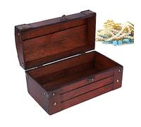 Caja de almacenamiento de madera vintage, cofre de tesoro retro rústica pequeña caja de madera de madera caja de almacenamiento de ahorro de dinero con tapa y bloqueo para (70x173cm/27.6x68.1in)
