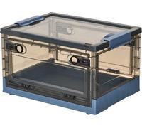 Caja de almacenamiento de plástico con tapa y ruedas, apilable, transparente, ideal para oficina, habitación infantil, cocina y salón