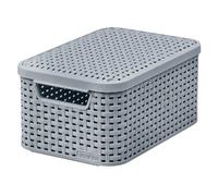 Caja de almacenamiento decorativa con tapa y asa, varios tamaños y colores