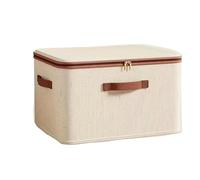 Caja de almacenamiento grande for el hogar, 2 unidades, resistente, algodón y lino, con cremallera, organizador tapa for ropa, juguetes mantas Se Utiliza en Ropa y Juguetes