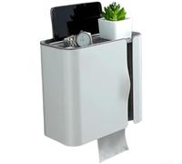 Caja de almacenamiento magnética para rollos de papel higiénico, soporte impermeable con compartimentos dobles, ventana transparente para facilitar el relleno, gris ahumado, 25 x 23 x 13 cm