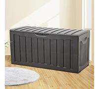 Caja de almacenamiento negro 118 x 53 x 57 cm Polipropileno | Con ruedas y tapa, 100% PP, resistente a las inclemencias del tiempo, para cojines y objetos diarios