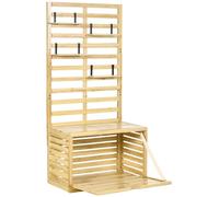 Caja de almacenamiento Outsunny, baúl de jardín con soporte para plantas trepadoras, caja para cojines con espacio de almacenamiento