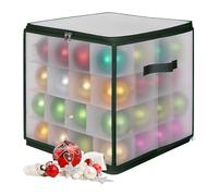 Relaxdays Caja para guardar bolas navideñas verde,transparente