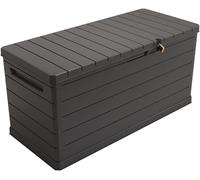 Caja de almacenamiento para exteriores, 350 litros, color gris, 118,5 x 52 x 57 cm – Asas de transporte – Resistente al agua