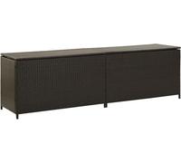 Caja de almacenamiento para jardín, impermeable, de polirratán, tamaño XXL. Caja para cojines, baúl para jardín, caja de ratán con revestimiento interior, color marrón, dimensiones: 200 x 50 x 60 cm