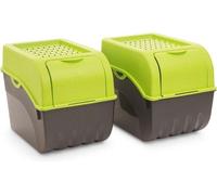 Caja de almacenamiento para patatas Unyqoos®️ de 3,5 a 9 litros: circulación de aire gracias a los orificios de ventilación, color verde, apilable, ideal para guardar verduras y frutas