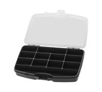 Caja de Almacenamiento Pequeño con 12 Compartimentos Separados. Pack 2 Cajas Organizador y Clasificador, Contenedor de Herramientas, tornillos, arandelas, clavos, tuercas, brocas. tacos, grapas,