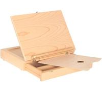 Caja de almacenamiento portátil para arte, estuche de pintura para artistas, maletín de dibujo, maletín para caballete. Caja de pintura de madera de haya con tapa ajustable y compartimento para cajone