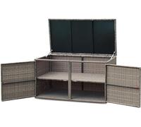 Caja de almacenamiento resistente a la intemperie para exteriores, con cubierta, doble puerta y espacio de almacenamiento, armario de jardín de 2 niveles, caja para cojines, baúl de jardín, caja para 