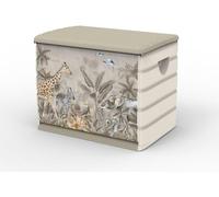 Caja de almacenamiento Safari de PLASTIKEN con cerradura, 260 litros, con ruedas, 80 x 61 x 53 cm – maletín con cierre
