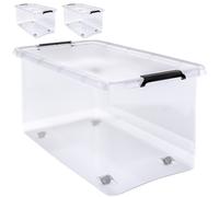 Caja de almacenamiento set de 2 transparente 60x40x35cm 60L