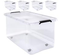 Caja de almacenamiento set de 4 transparente 60x40x35cm 60L