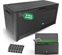 Caja de almacenamiento Silecomplaza para cojines, 310L, con sistema de cierre a presión, ruedas y asas de transporte, tapa con sistema de apertura automática, con cerradura, capacidad de hasta 290 kg,