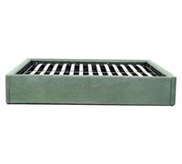 Caja de almacenamiento tapizada en terciopelo canalé color caqui, tamaño 160x200 cm - LILA