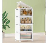 Caja de almacenamiento Unyqoos® de 92 litros – caja plegable y apilable con 4 compartimentos, tapa, ruedas de 360° y cierres laterales