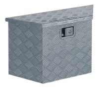 vidaXL Caja de aluminio de 70x24x42 cm, forma trapezoidal, color plateado