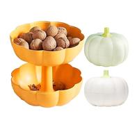 Caja de aperitivos desmontable con forma de calabaza, cuenco de dulces de Halloween, bonita bandeja de servir calabaza con tapa, compartimentos para servir frutos secos, dulces, para Halloween, fiesta
