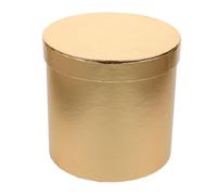 Caja de Arreglo Floral Redonda Dorada de Cartón Elegante