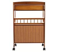 Caja de bambú - Carro de almacenamiento - Armario de almacenamiento - Estantería de almacenamiento - Archivador - 52x30x80 cm - 4 ruedas con freno