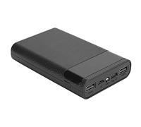 Caja de Banco de Energía Portátil DIY con Pantalla LCD, 2 Salidas USB, Entrada Micro y Tipo C, Kit de Caja de Energía sin Soldadura para Batería 4x18650 (Negro)