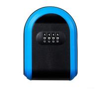 Caja de bloqueo de llave diseñada para montaje en superficie con protección de contraseña de 4 dígitos para uso en el garaje de la oficina en casa (azul)