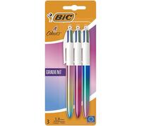 Caja de Bol?grafos de Tinta de Aceite Retr?ctil Bic 4 Colours Gradient 511030/ 3 unidades/ 4 Colores de Tinta/ Cuerpo Color Grad