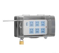 Caja de cable de extensión eléctrica para exteriores, resistente a la lluvia con cerradura, cubierta de tira de alimentación resistente a la intemperie, 4/8 agujeros, ABS, jardín, patio (S