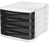 Caja de cajones Ellypse de Cep, modelo 1003940161. Caja Ellypse, formato A4, con 4 cajones parcialmente abiertos, color