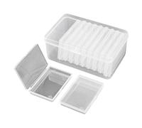 Caja de cartas - Organizador cuadrado de polipropileno transparente de 250 g, soporte transparente, contenedor de almacenamiento duradero, diseño de tapa segura | Funda transparente versátil para