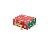 Caja de cartón plegable con cierre de cinta, con acabado de de nieve navideño, soporte para golosinas de fiesta para dulces, envoltorio de regalo navideño, soporte para fiestas navideñas, caja de