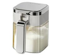 Caja de condimentos de vidrio - Recipiente hermético de sal de 380 ml, azucarero con tapa de alimenticio, tarro de condimento transparente, salero y pimentero, utensilio de encimera de cocina