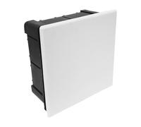 Caja de conexión cuadrada empotrada IP20 IK03, ideal para instalaciones eléctricas y protección de conexiones.