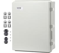 Caja de conexión de 530 x 430 x 200 mm, carcasa eléctrica fabricada en plástico ABS con tapa articulada, cierre de acero inoxidable, grado de protección IP67, resistente al polvo y al agua, ideal para