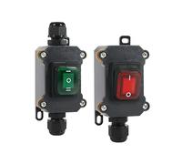 Caja de conexiones IP67 impermeable for exteriores, cable de alimentación en línea de 110V-220V, 12V-24V, interruptor basculante marino, conector de alta corriente de 20A(Double green 12-24V,20 PCS)