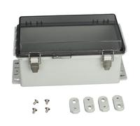 Caja de conexiones para proyectos exteriores impermeable, carcasa eléctrica a prueba de polvo IP66, caja de alimentación de plástico ABS con tapa abatible y pestillos de acero