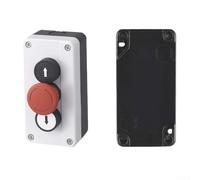 Caja de control del interruptor del botón IP65 22mm Start Stop ABS Enclosure M20 Cableado para el taller del cemento del sitio de construcción (B)